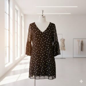 Lilly Pulitzer | Caroline Silk Tunic Dress  | Black & Gold | Size 6